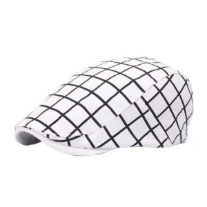 Casquette Plate À Carreaux Homme